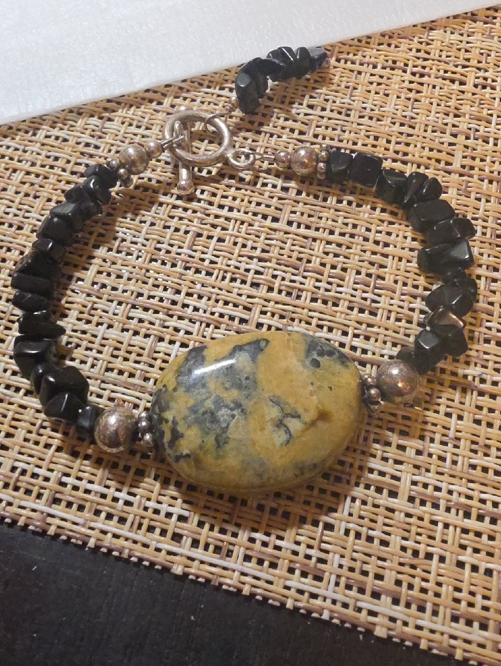 Handcrafted Bumblebee Jasper and Beaded Bracelet